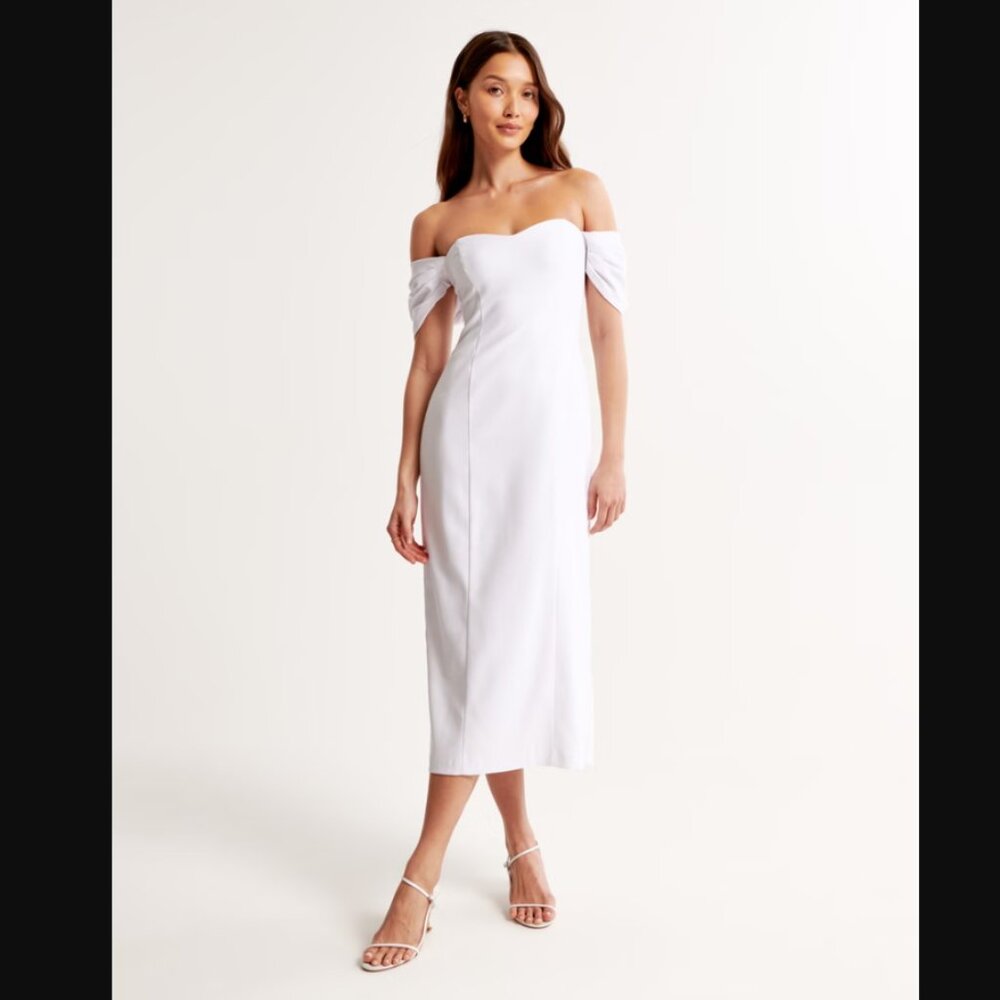 Abercrombie & Fitch - Clean Off-The-Shoulder Midi Dress - NWT